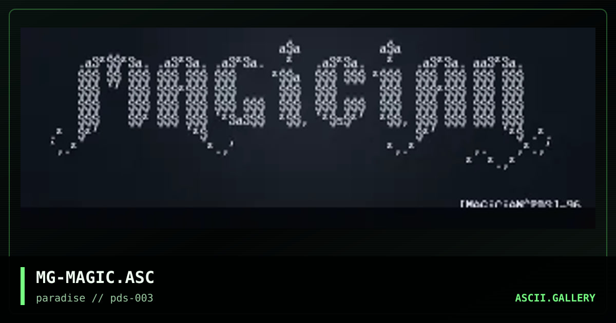 Magician, by magician, 1996