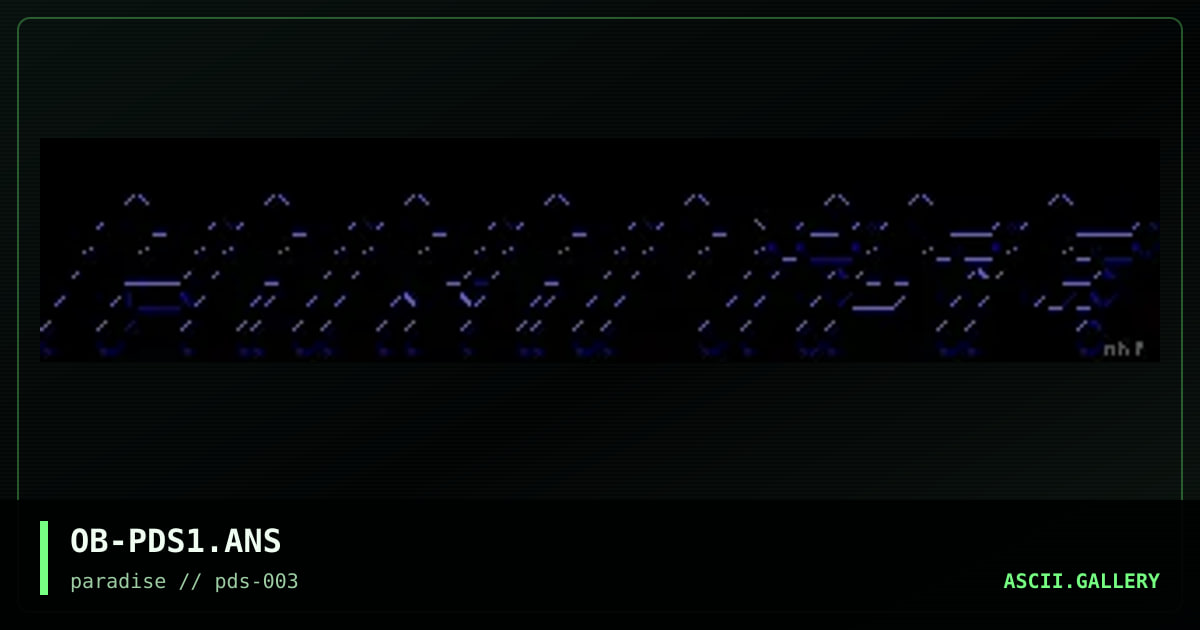 Paradise logo #2, by oddball, 1996