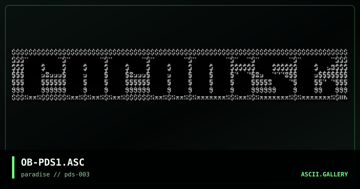 Paradise ascii logo, by oddball, 1996