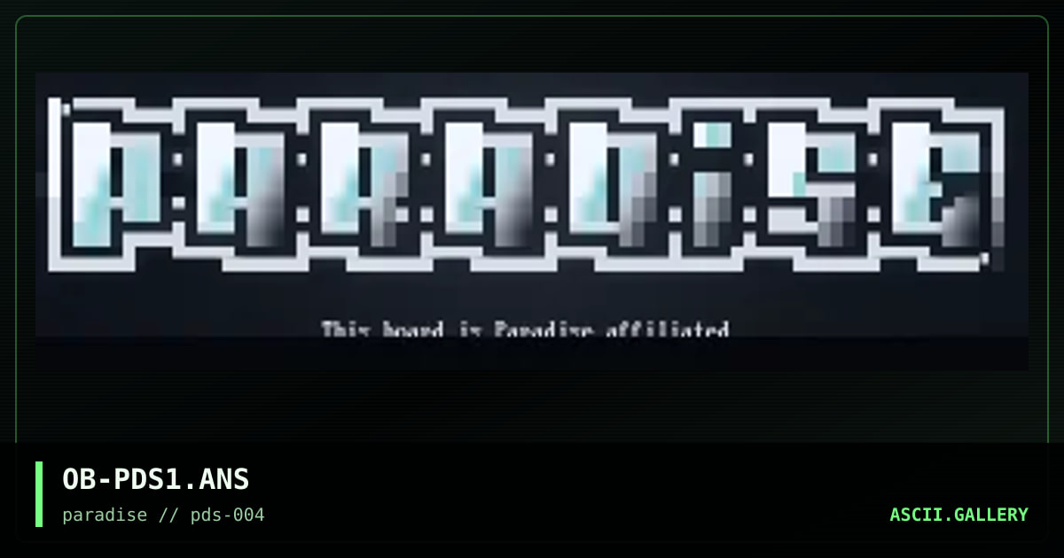 paradise logotype #1, by oddball, 1996