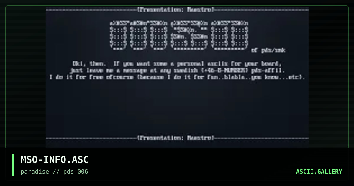 MSO-INFO.ASC, by mso, 1996