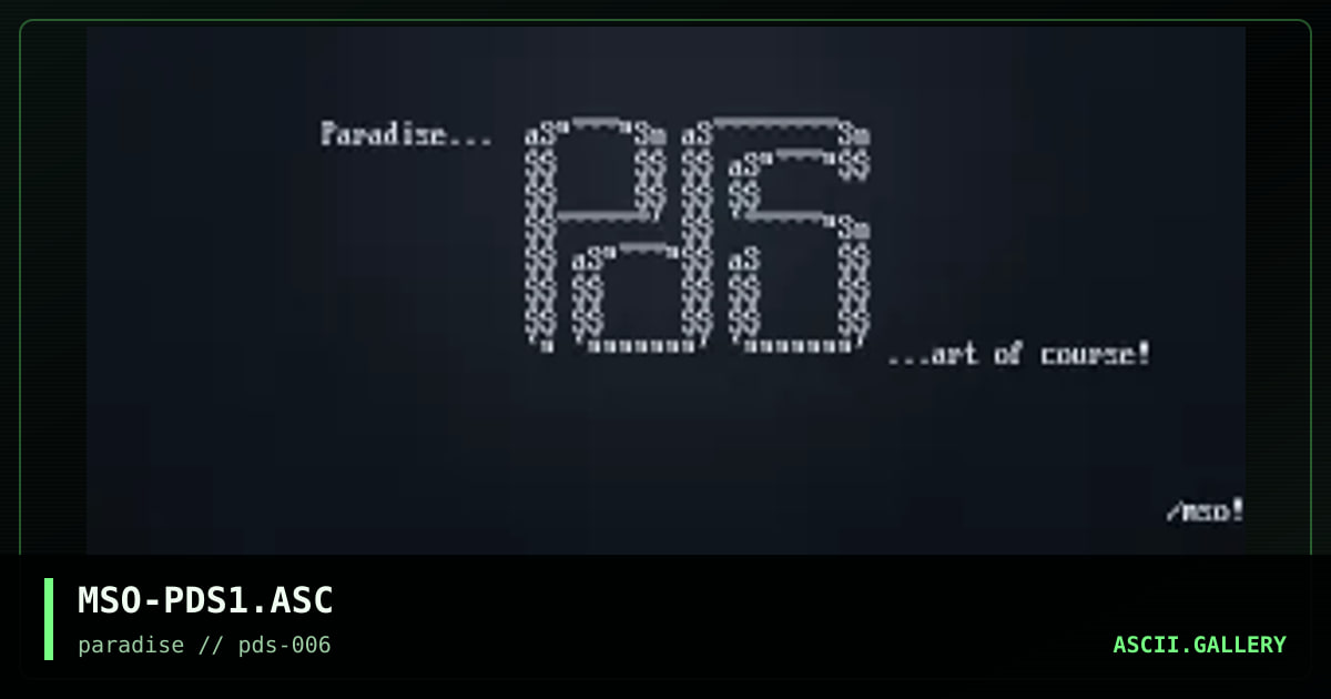 MSO-PDS1.ASC, by mso, 1996