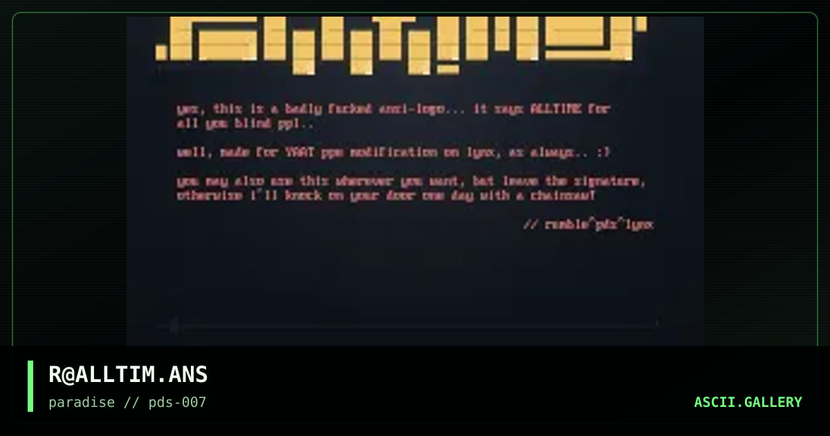 Fucked up ALLTIME logo, by rumble, 1996
