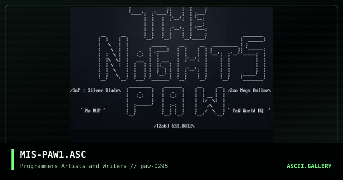 The NiGHT'S PaW, by the miskrievence, 1995