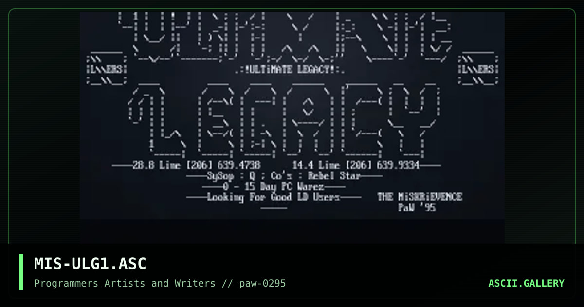 Ultimate Legacy, by the miskrievence, 1995