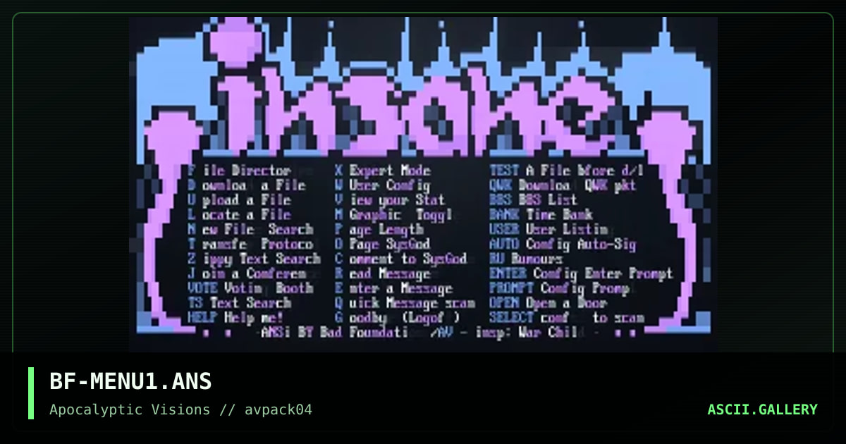BF-MENU1.ANS, by bad foundation, 1995