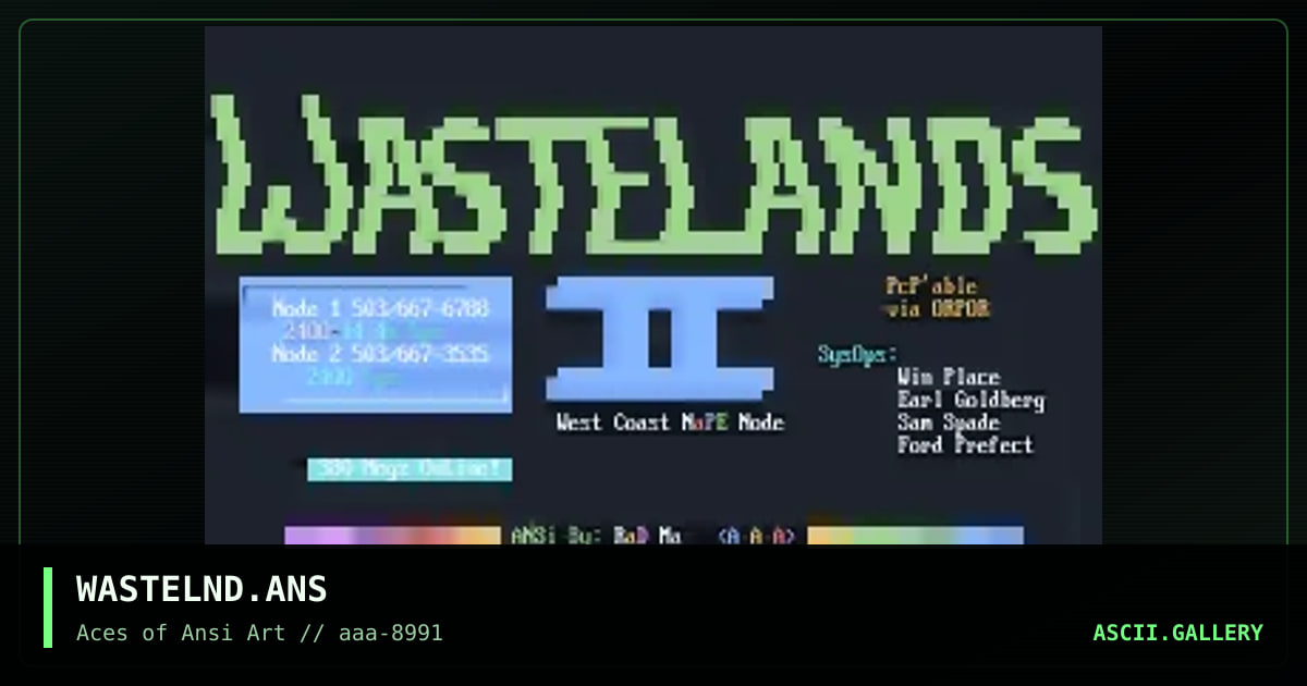 WASTELND.ANS, by rad man, 1991
