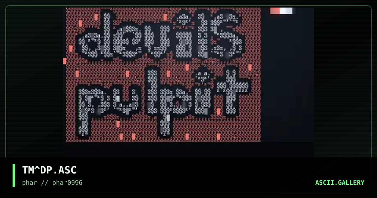 Devil's Pulpit, by the man, 1996