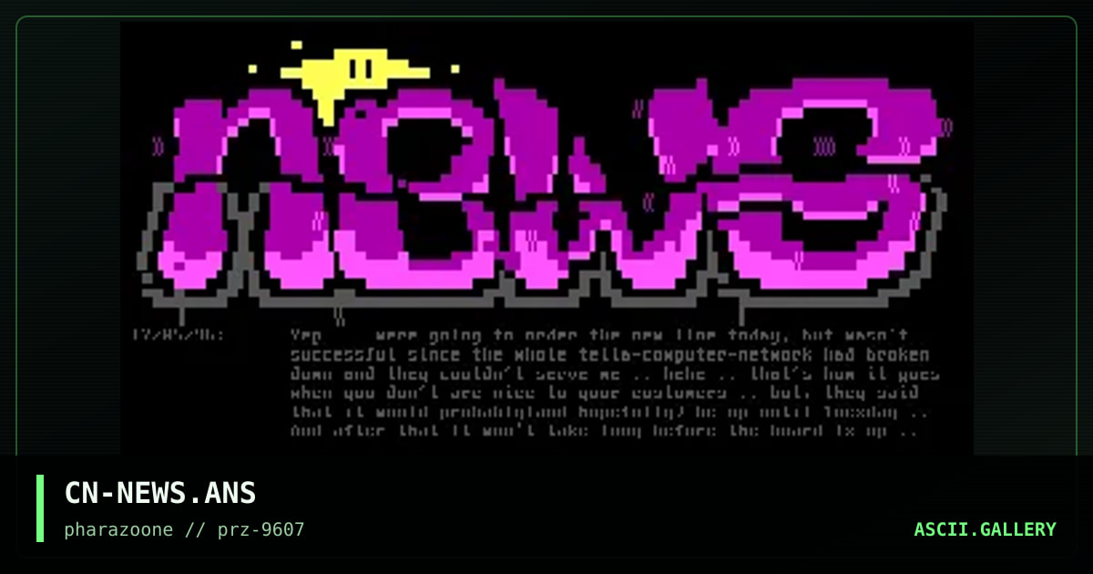 news font, by cybernide, 1996