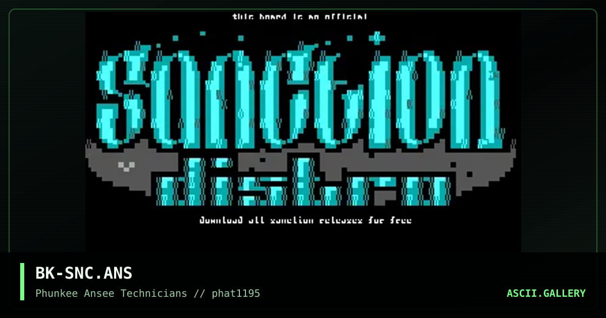 SANCTION DISTRO logo, by blackknight, 1995