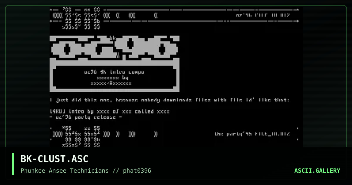 ascii cluster, by blackknight, 1996