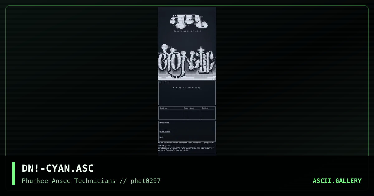 Cyanetic NFO - Requested by Borger, by dreadnought, 1997