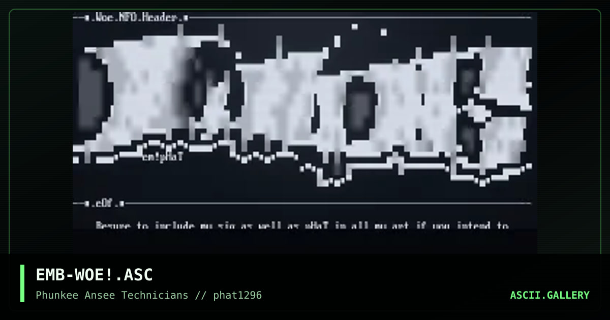 WOE NFO Header, by emberman, 1996