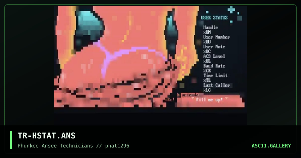hacienda status screen, by tricycle, 1996