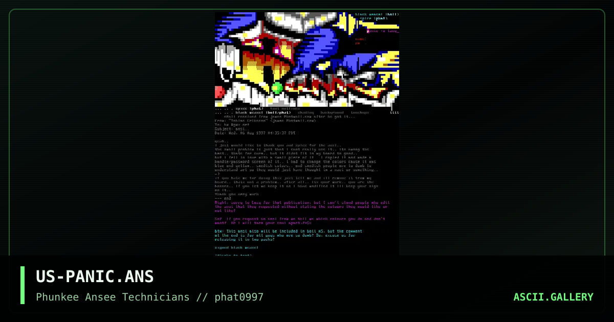 panic run, by black weasel, spice, 1997