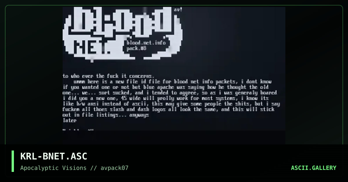 Blood Net, by mr krinkle, 1995
