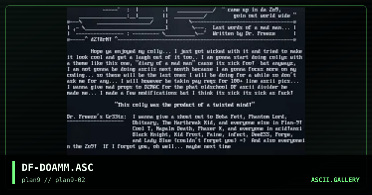ascii stylingz, by dr freeze, 1997