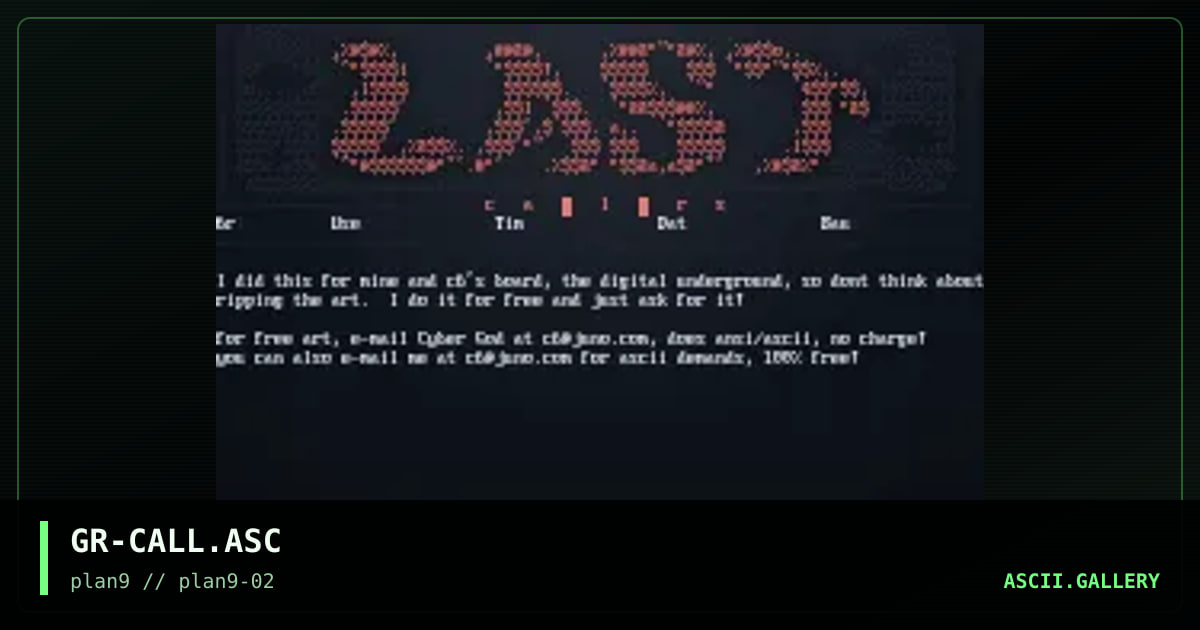 Last C@11 F0r T.D.U, by greedo, 1997