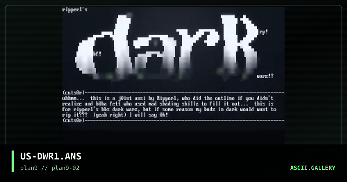 Dark Warz logo, by boba fett, ripper1, 1997