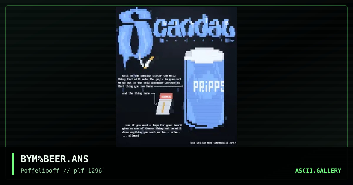 scandal beer pic, by big yellow man, 1996
