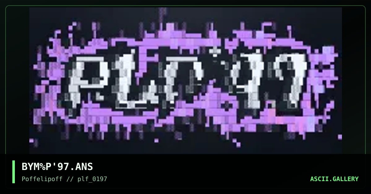 poffelipoff 1997, by big yellow man, 1997