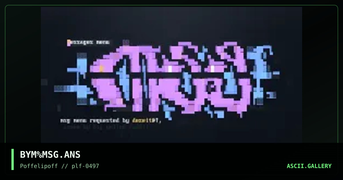 msg menu font@!., by big yellow man, 1997