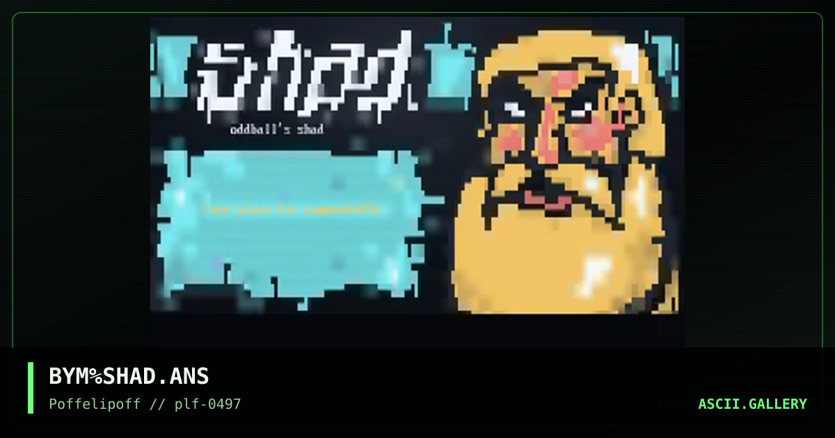oddball's shad, by big yellow man, 1997