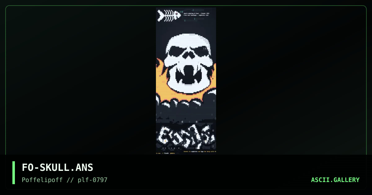 escape - skull with fire, by flexor, 1997