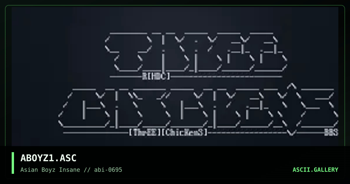 ABOYZ1.ASC, by the riddler, 1995