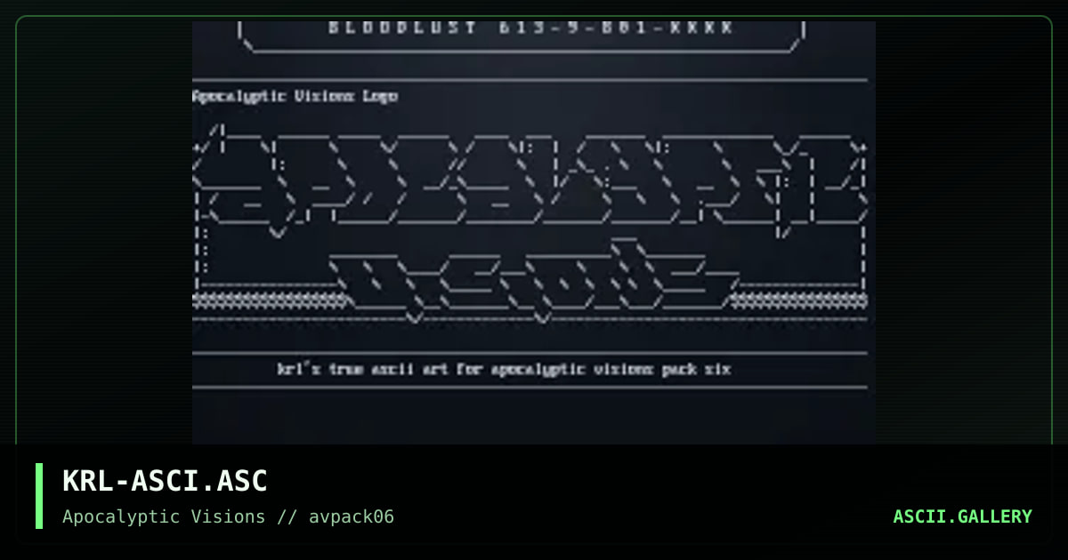 KRL's ASCii Colly #2, by mr krinkle, 1995