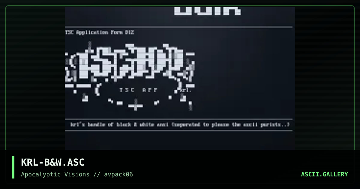 KRL's B&W ANSi Colly #1, by mr krinkle, 1995