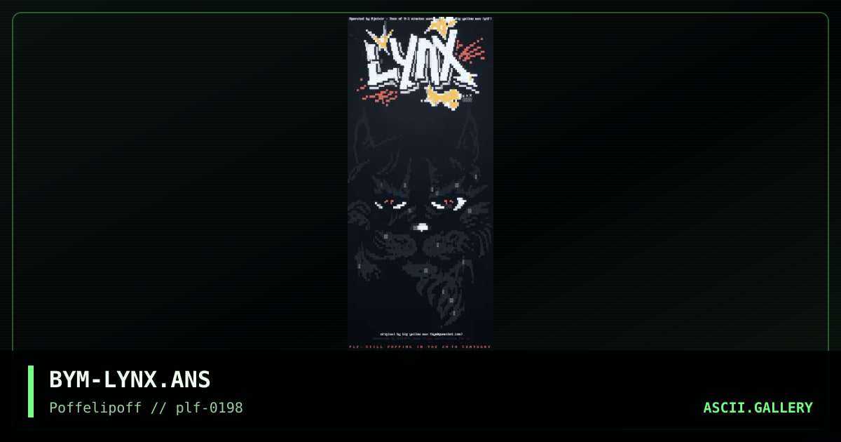 lynx, by big yellow man, 1998