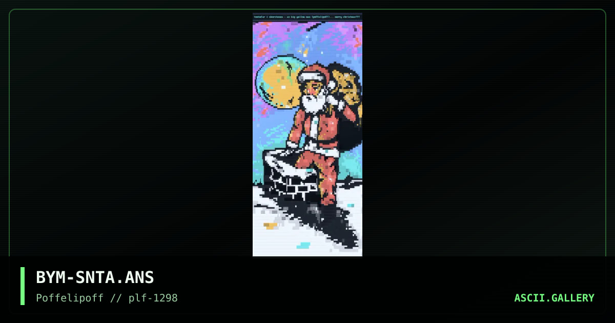 santa in the chimney, by big yellow man, 1998