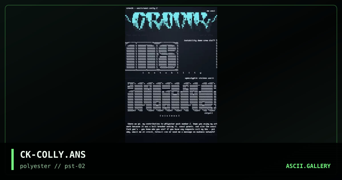 ascii/ansi colly 2, by cronik, 1998