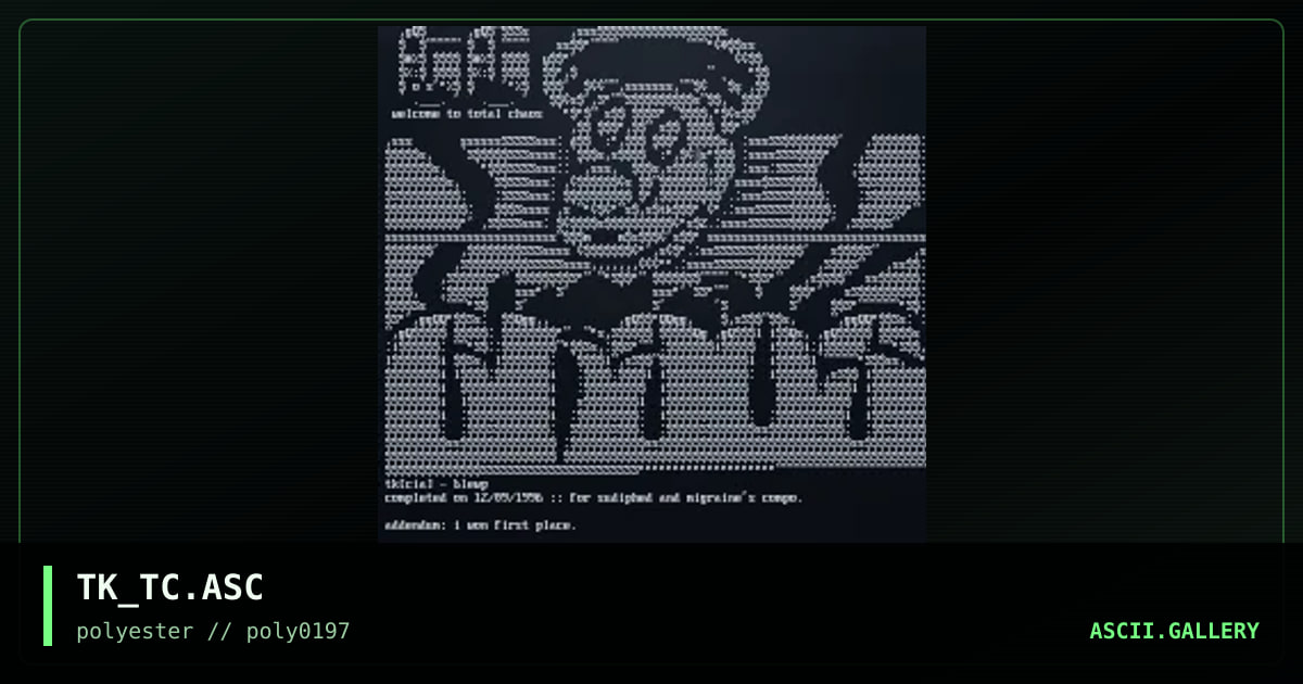 Total Chaos logo, by tek, 1997