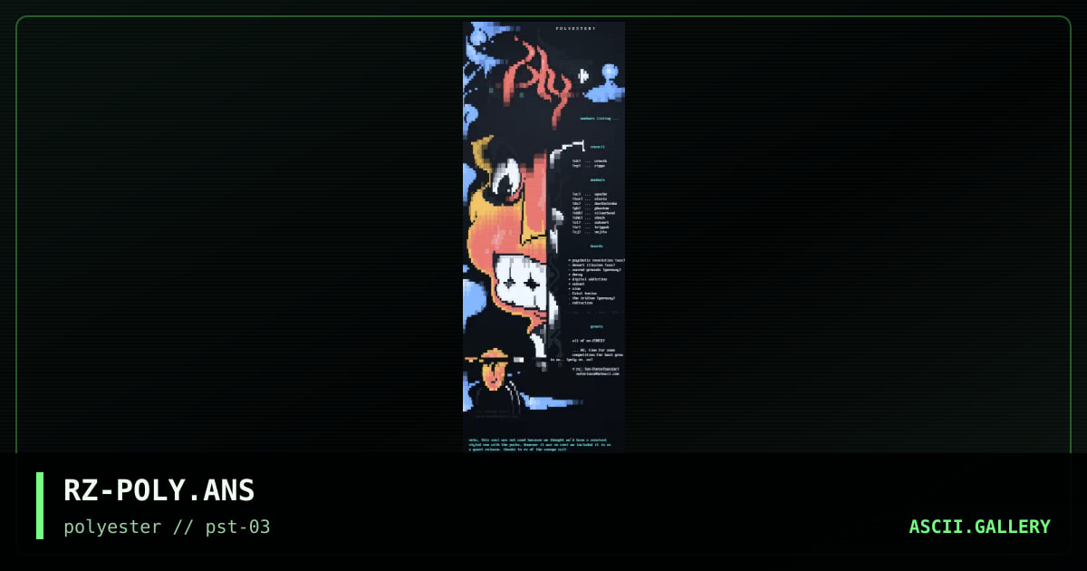 polyester members ansi, by rzeractor, 1998