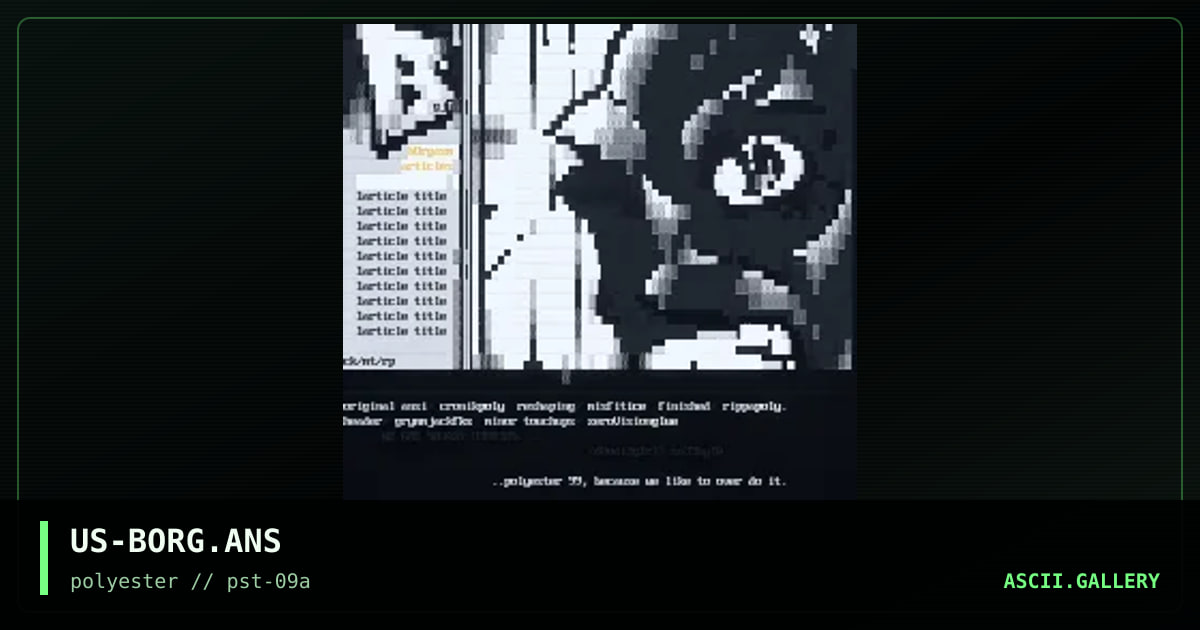 borgasm article menu, by cronik, misfit, rippa, grymmjack, zerovision, 1999