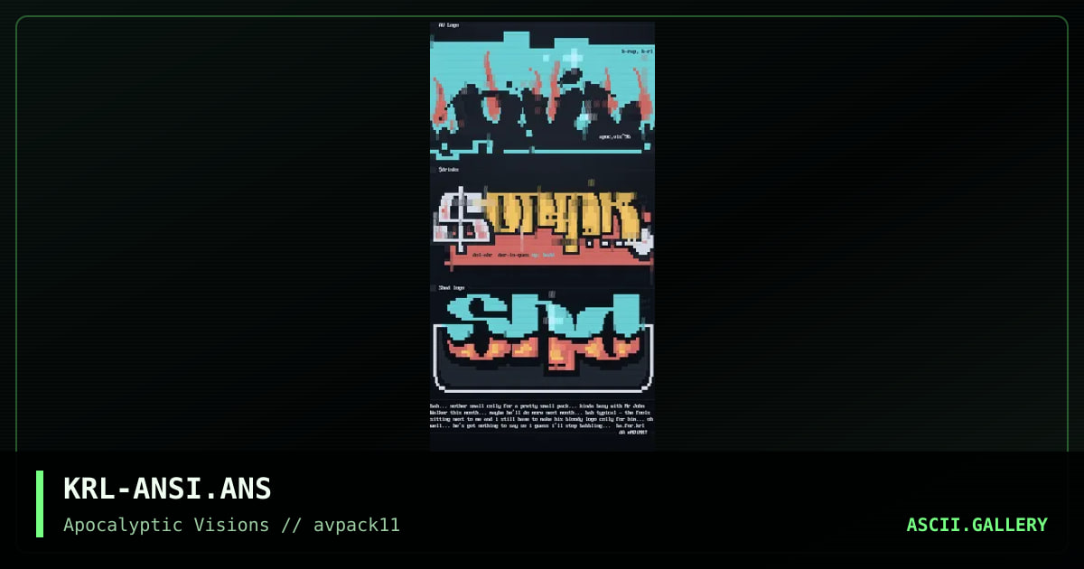KRL's ANSi Logo Colly for Pack 11, by mr krinkle, 1996