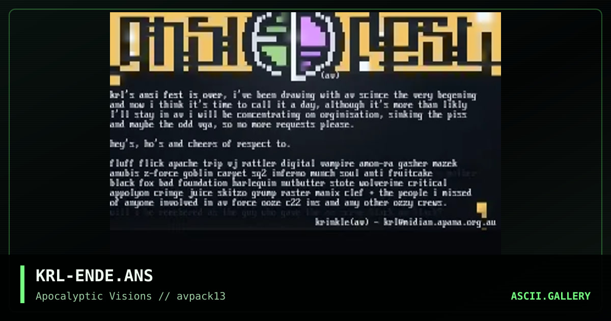 krl's ansi fest is over, by mr krinkle, 1996