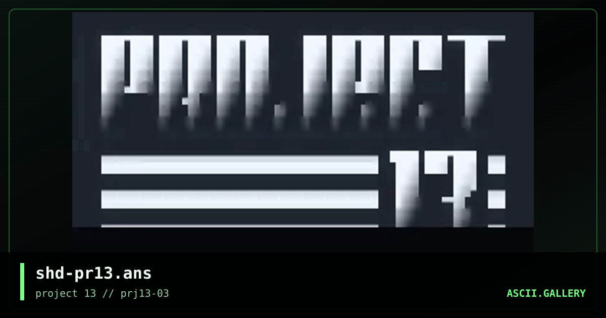 Project 13, by shadow, 2001