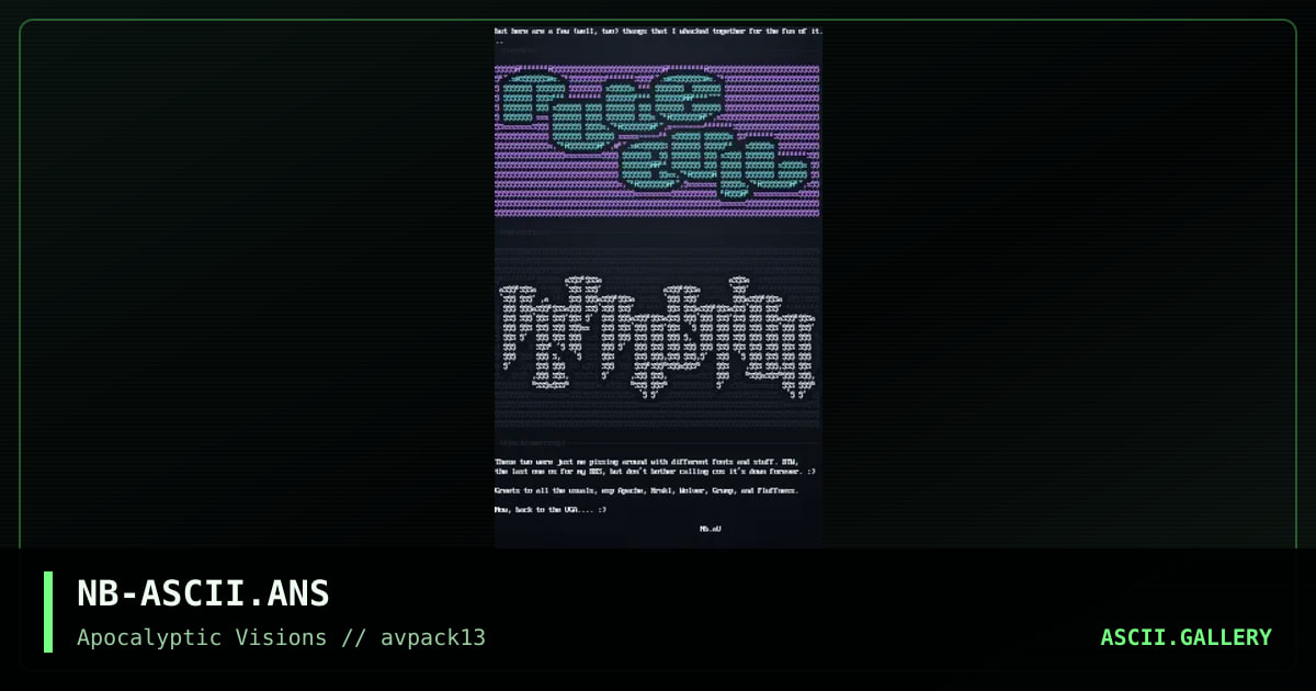 Nutbutter's Only Ascii Thingy!, by nutbutter, 1996