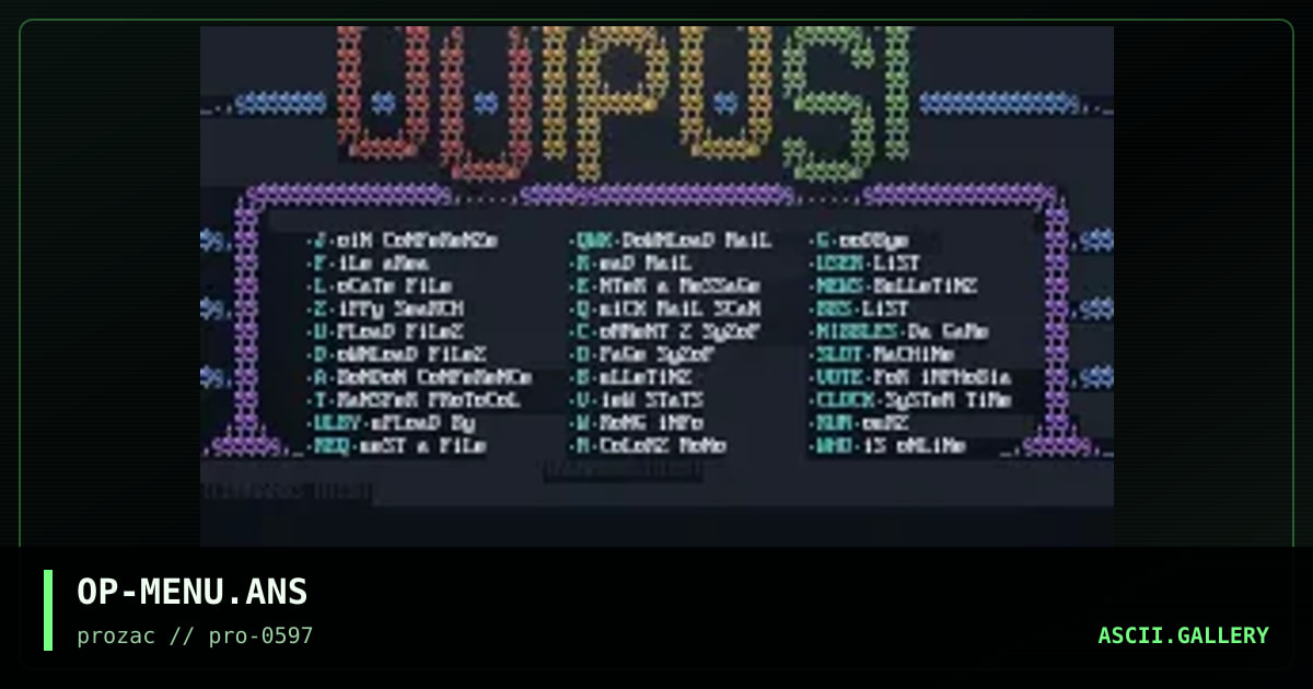 OP-MENU.ANS, by necrophidius, 1997