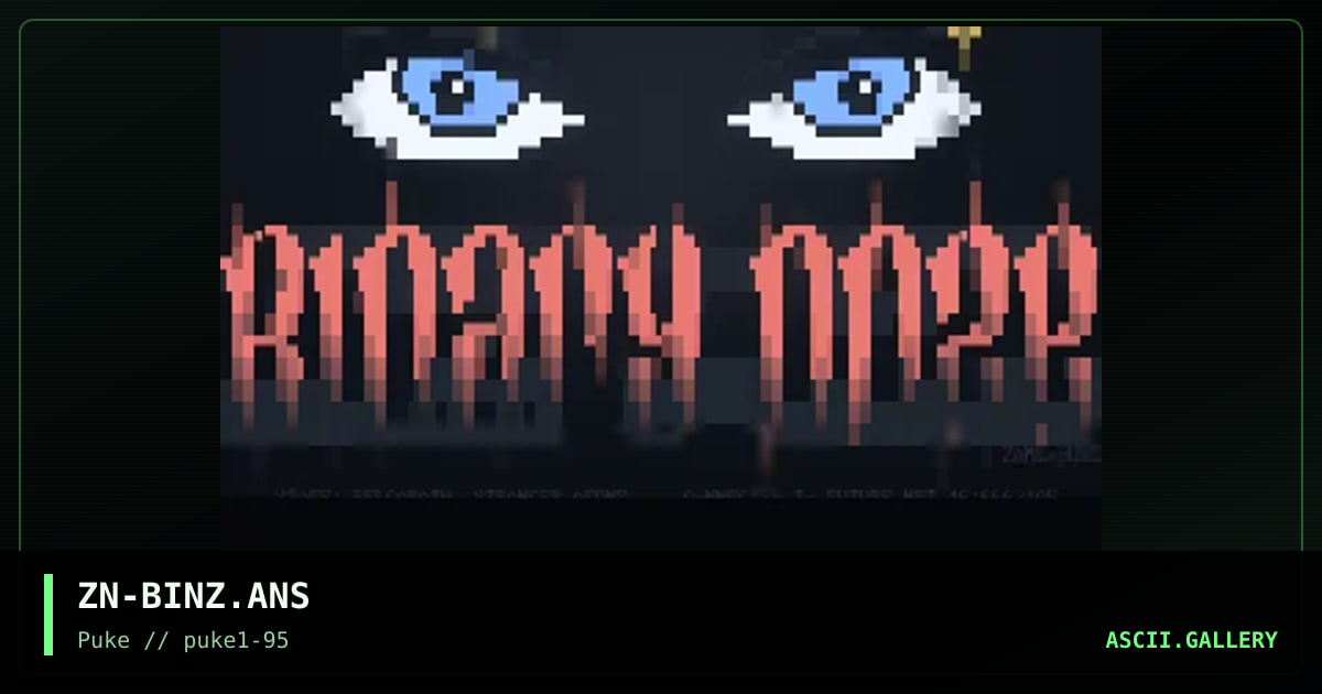Binary Ooze, by zone, 1995
