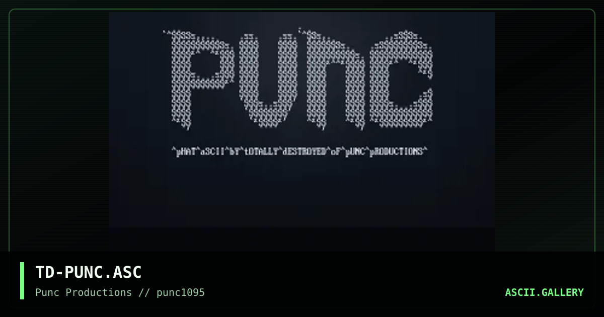 punc productions, by totally destroyed, 1995
