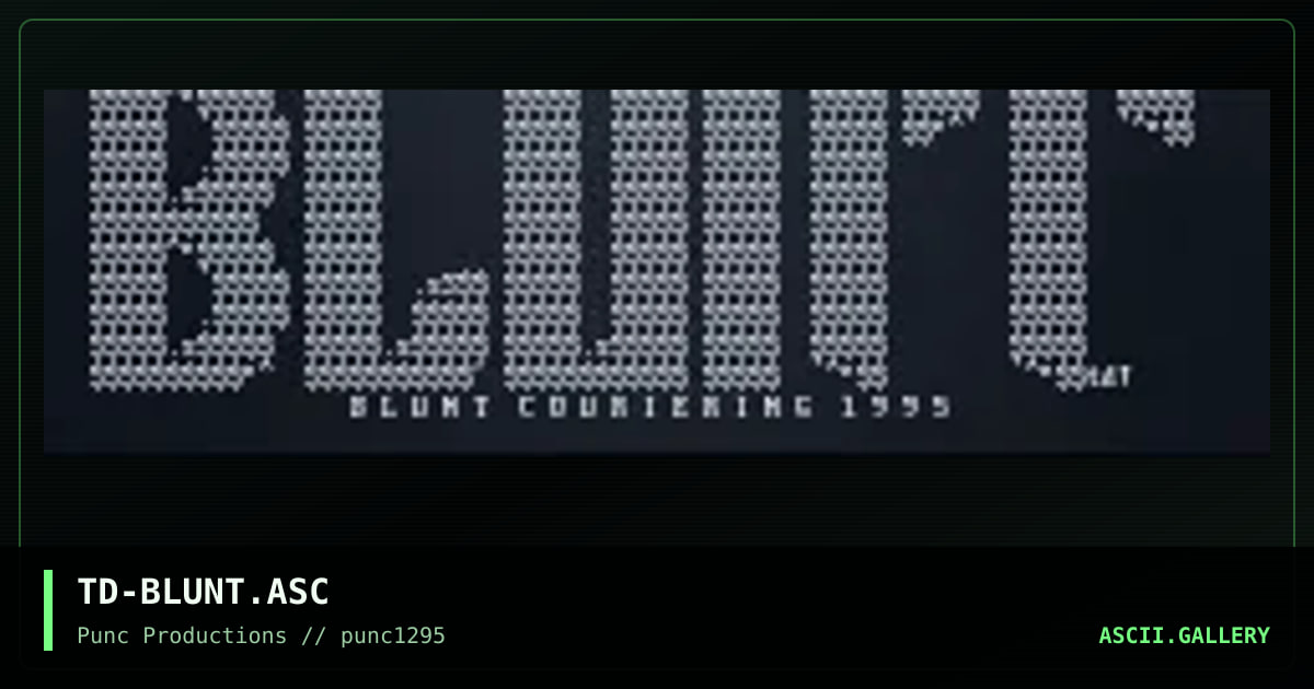 blunt couriering 95 promo, by totally destroyed, 1995