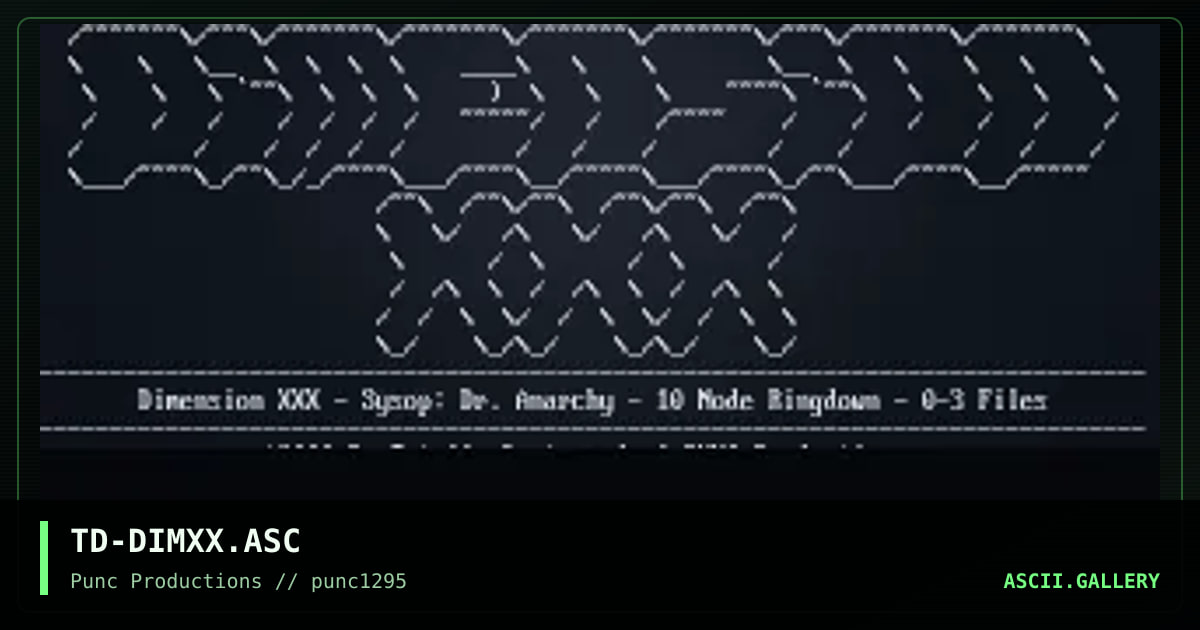 dimension xxx, by totally destroyed, 1995