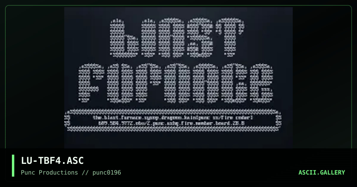 the blast furnace, by luptin, 1996