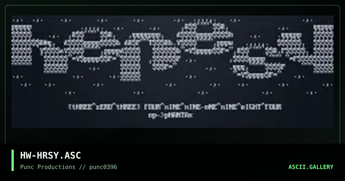 heresy, by half wit, 1996