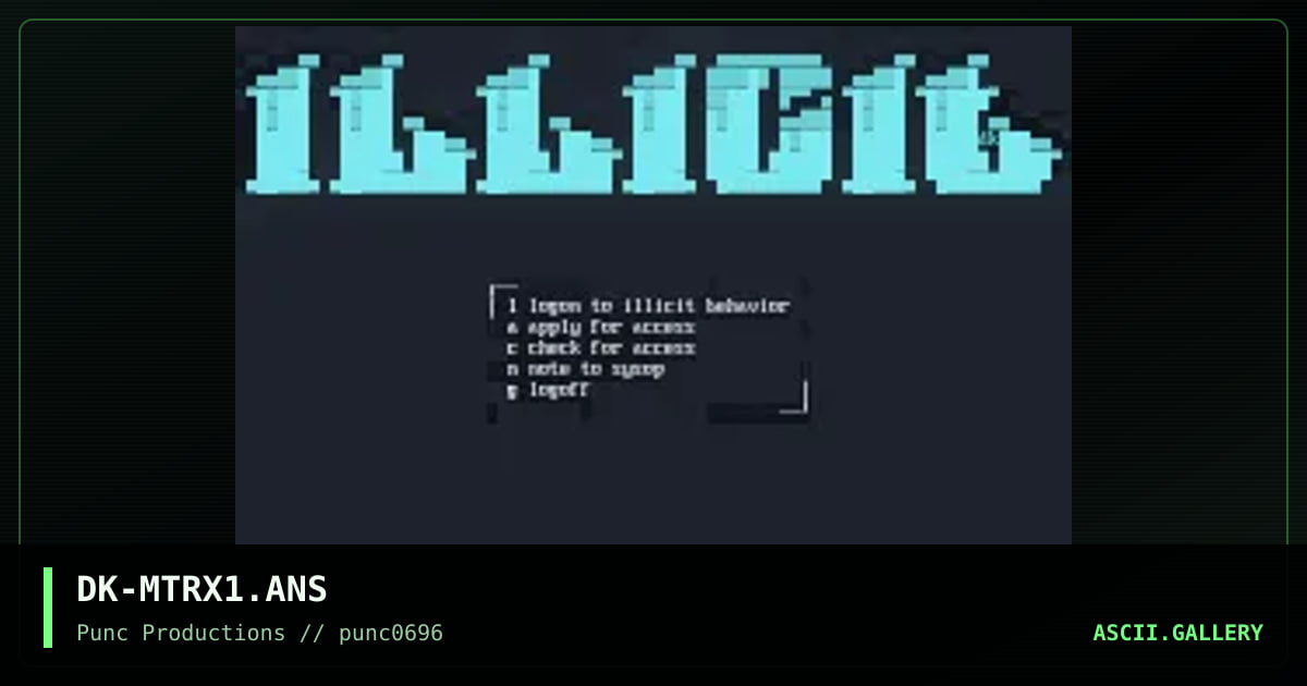 matrix for illicit behavior, by dragoon kain, 1996