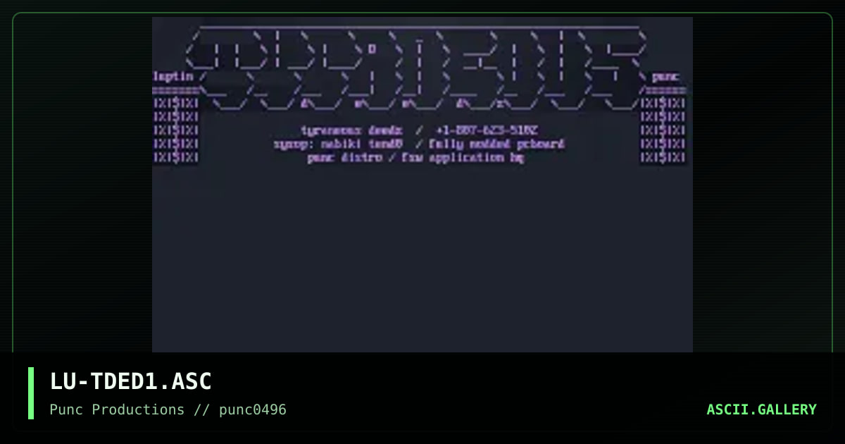tyraneous deedz, by luptin, 1996